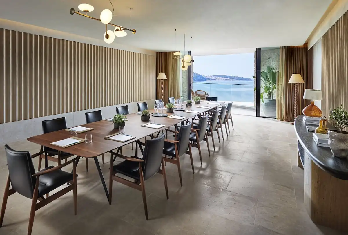 Mandarin Oriental Costa Navarino Samsung TVs banner meeting rooms