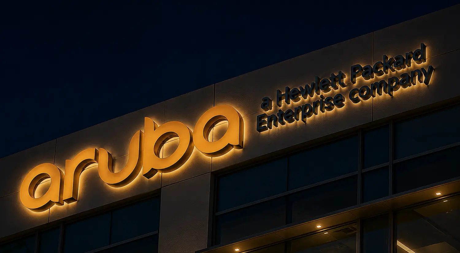 aruba enterprise networking banner building